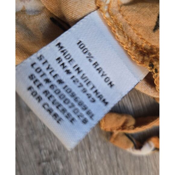 EMMA & MICHELE Women's Slip On Dress Size XL Mustard‎ Black White Floral - Picture 5 of 5